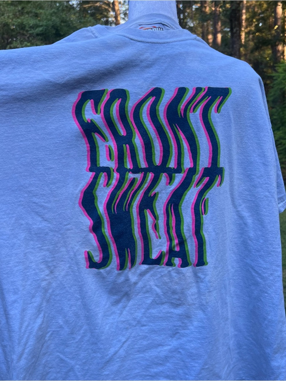 Baby Blue Shadow Shifter Front Sweat Back Sweat Graphic Tee 2XL
